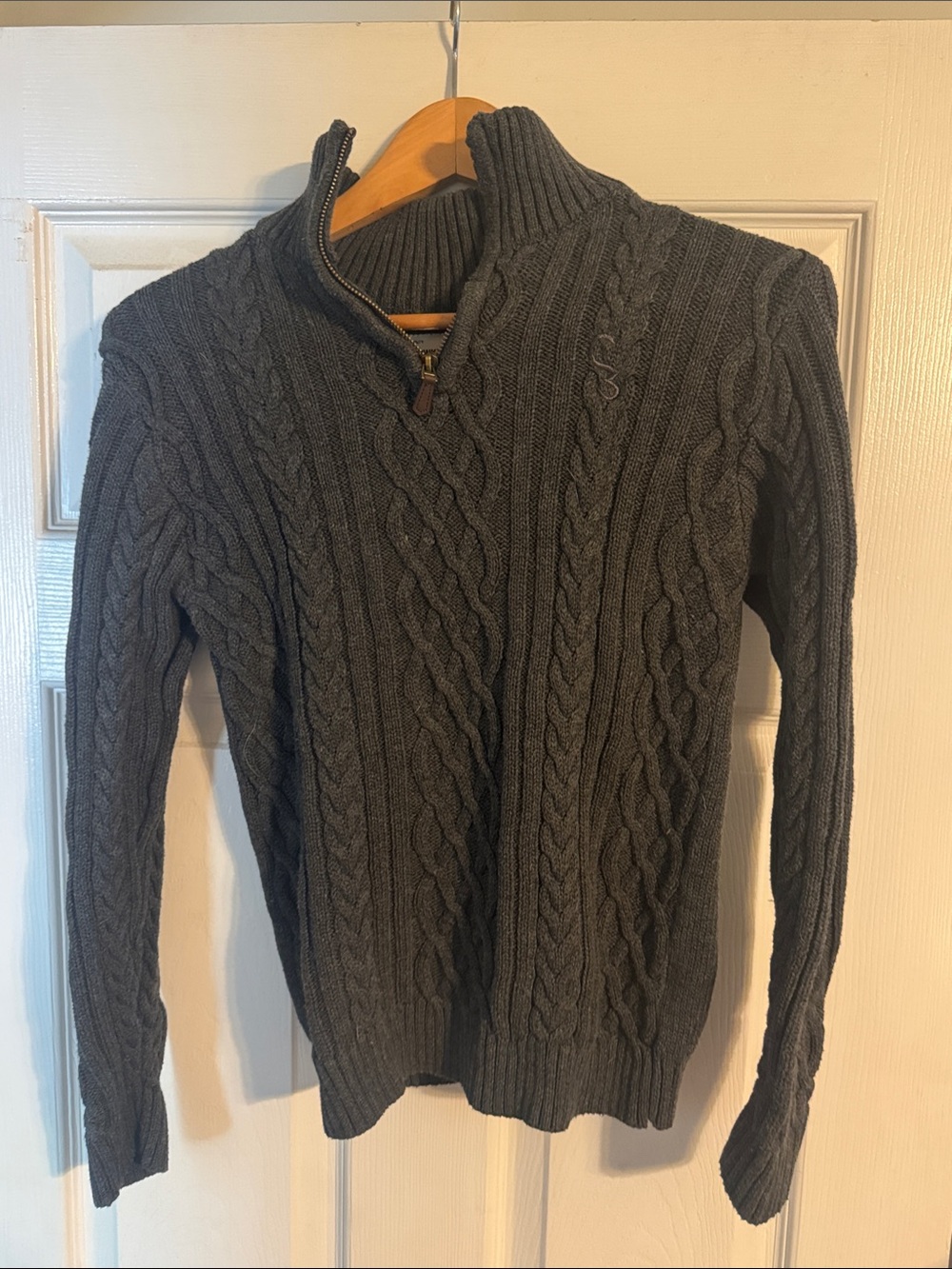 Kid’s Cable-Knit Half-Zip Sweater